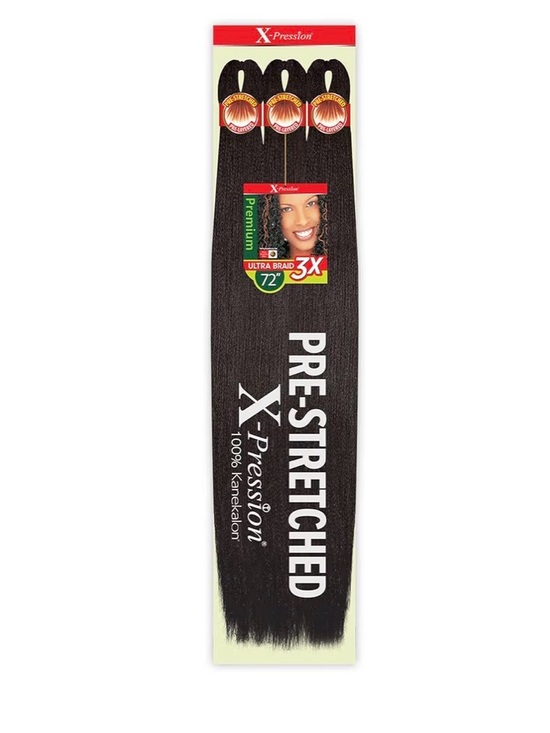 X-Pression Other - THREE PACKS - BRAND NEW 🤩Pre-Stretched 72" Ultra Braid - Natural Black
